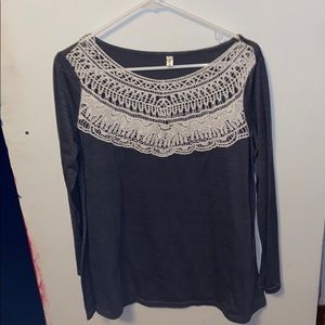 Gray and White Sweater